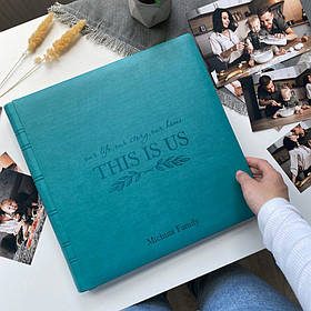 Альбом для фотографій з екошкіри "This is us" Блакитний 33х33 см RM05-07