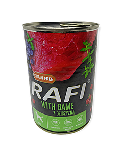 Консервований корм для дорослих собак Dolina Noteci Rafi паштет із дичиною, лохиною та журавлиною 400г