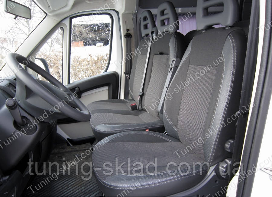 Чохли на сидіння Сітроен Джампер 2 (чохли з екошкіри Citroen Jumper 2 стиль Premium) , фото 1