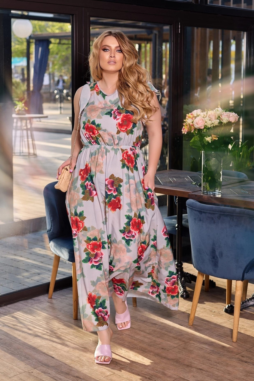 Сукня БАТАЛ в підлогу ошатне в кольорах 04д41299