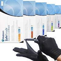 Нитриловые перчатки Medicom, плотность 5 г. - SafeTouch Premium Black - Чёрные (100 шт)