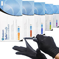 Нітрилові рукавички Medicom, щільність 5 г. - SafeTouch Premium Black - Чорні (100 шт)
