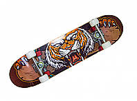 Скейтборд деревянный "Тигр" Принт Разноцветный