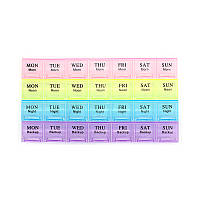 Таблетница-органайзер для таблеток Lesko FY-8827 на 28 отделений 4 недели