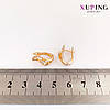 Сережки Xuping, розмір 16x7 мм, білі фіаніти (куб. цирконій), вага 3 г, позолота 18K ХР 01519 (1), фото 3