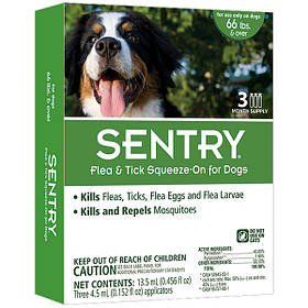 Sentry СУНТРІ Краплі від бліх і кліщів для собак вагою понад 30 кг
