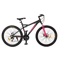 Спортивный велосипед 26 дюймов Profi G26BELLE A26.2 Черно-малиново | Алюминевая рама SHIMANO 21SP