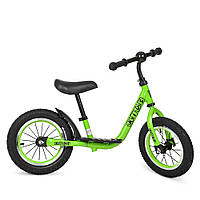 Детский беговел (надувные колеса, метал.обод) PROFI KIDS M 4067A-2 Зеленый
