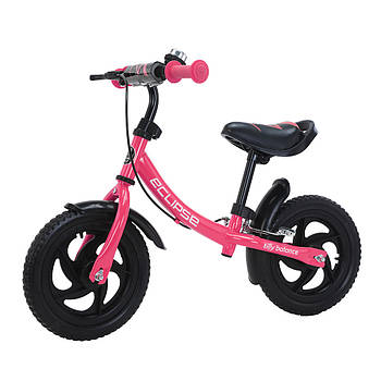 Дитячий беговел 12 дюймів (колеса EVA, ручне гальмо, дзвінок) BALANCE TILLY Eclipse T-21254/1 Rose Рожевий