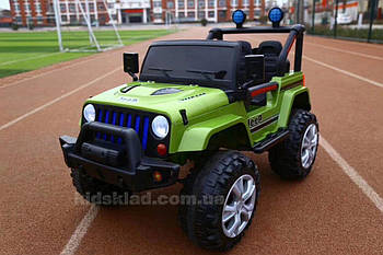 Дитячий електромобіль Jeep (2 мотори по 15W, MP3, USB) ДЖИП Baby Tilly T-7843 GREEN Зелений хакі