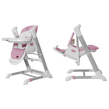 Дитячий стільчик для годування CARRELLO Cascata CRL-10303 Lavender Pink | Стільчик-гойдалка, шезлонг Каррелло