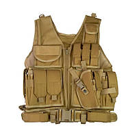 Жилет разгрузочный Kombat UK Cross Draw Tactical Vest (Койот)