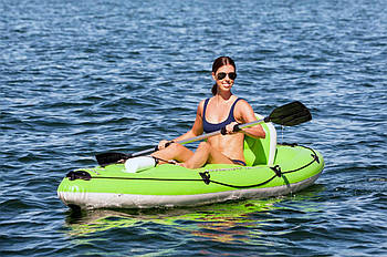 Човен-каяк надувний (весла, насос) Bestway 65097 Зелений