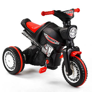 Дитячий педальний мотоцикл триколісний Pilsan 07-323 (1) Чорно-червоний
