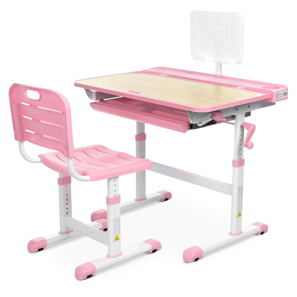 Парта учнівська дитяча Bambi M 3823A(2)-8 Рожева | Комплект зростаюча парта і стілець