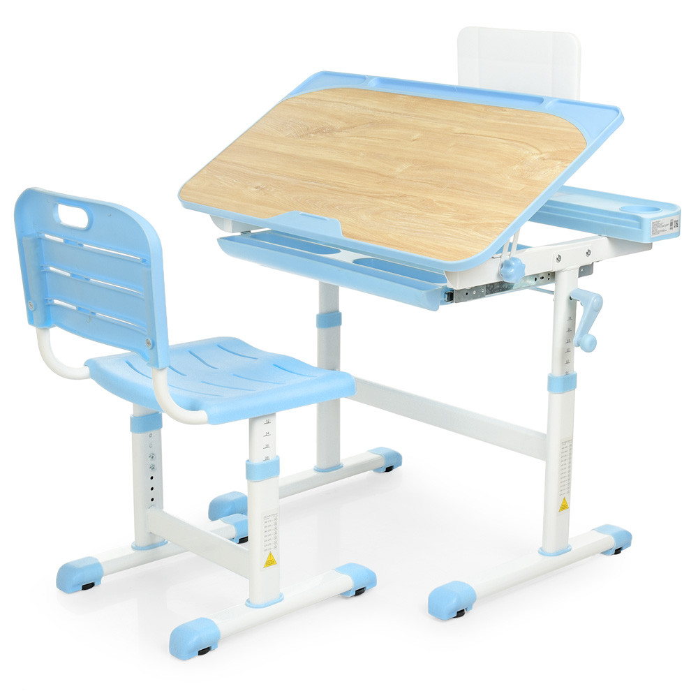 Парта учнівська дитяча Bambi M 3823A(2)-4 Синя | Комплект зростаюча парта і стілець