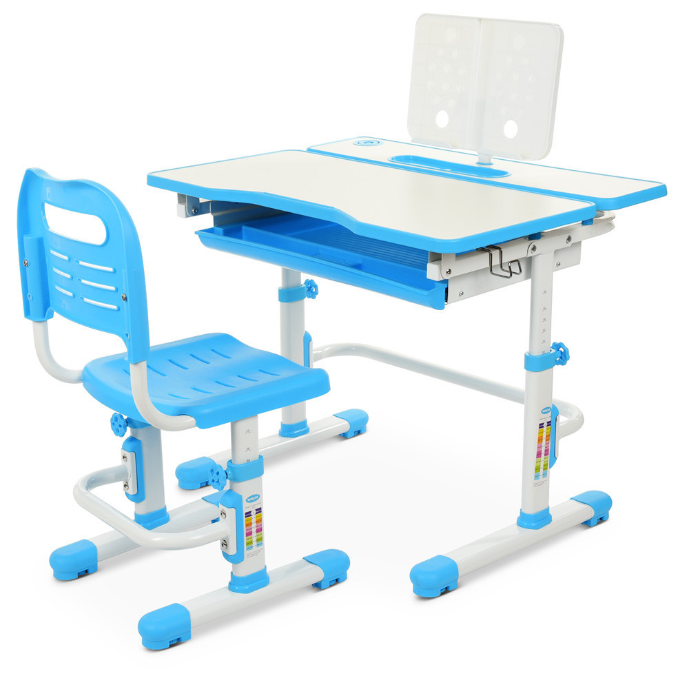 Парта учнівська дитяча Bambi M 4253-4 Синя | Комплект зростаюча парта і стілець