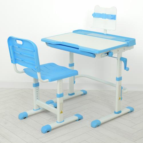 Парта шкільна дитяча (регулювання по висоті, стілець, що росте) Bambi M 3111(2)-4 Блакитний