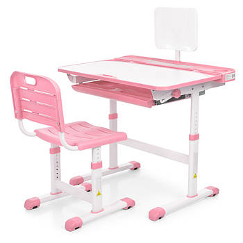 Парта учнівська дитяча Bambi M 3823A-8 Рожева | Комплект зростаюча парта і стілець