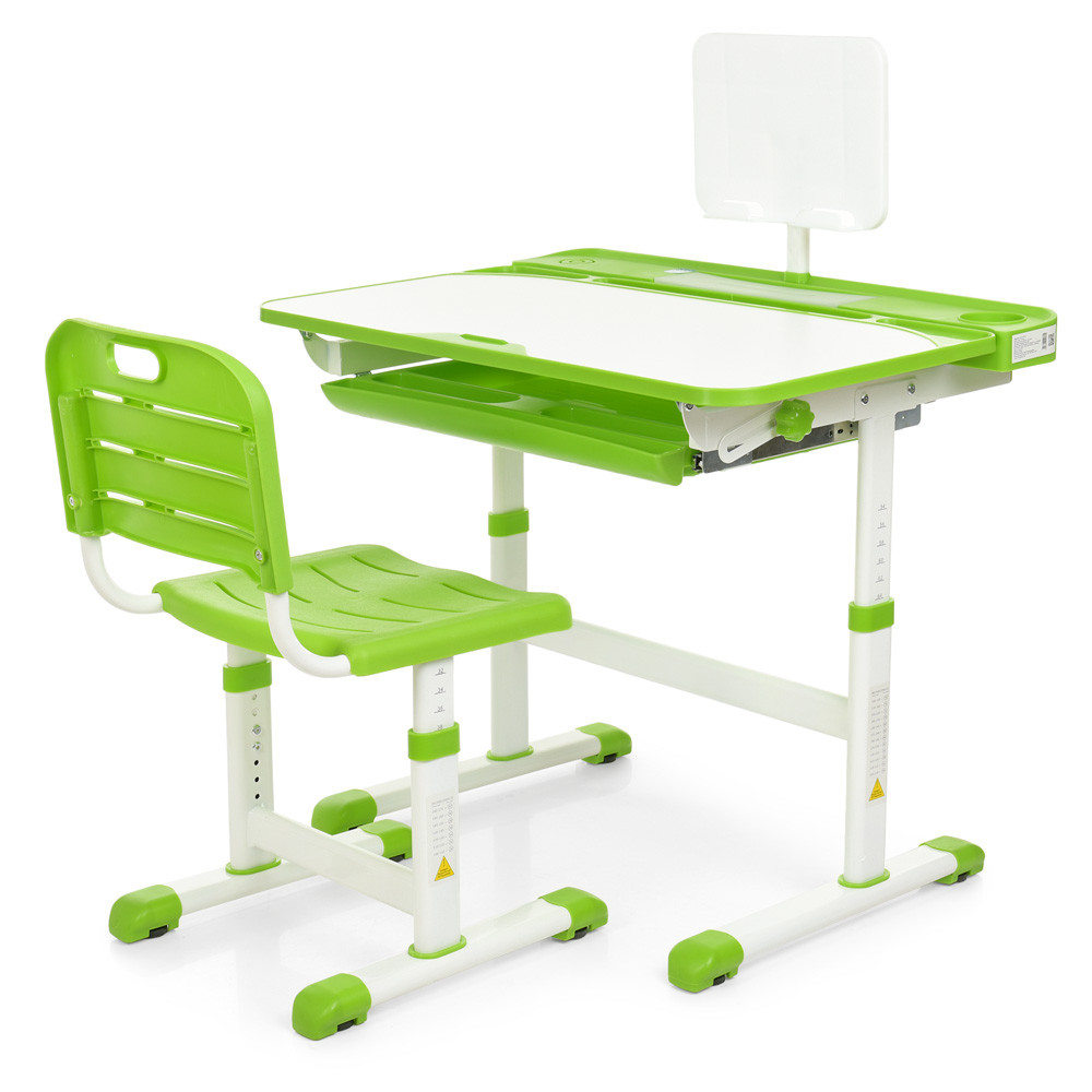 Парта учнівська дитяча Bambi M 3823A-5 Зелена | Комплект зростаюча парта і стілець