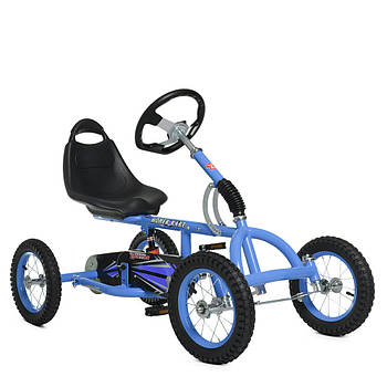 Дитячий карт (надувні колеса) Bambi kart M 1697-12 Синій | Педальна машинка веломобіль