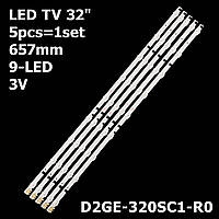 LED подсветка TV 32" 9LED 3V 657mm SHARP D2GE-320SC1-R0 2013SVS32 BN96-28489A (Original) 5pcs=1set