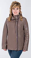 Кожаная куртка женская коричневая