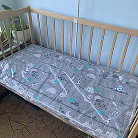Матрац ортопедичний у ліжечко для новонароджених кокос + поролон 60х120х6 см сірий