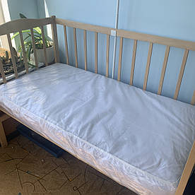Матрац дитячий у ліжечко (кокос, поролон, кокос) товстий 10 см білий