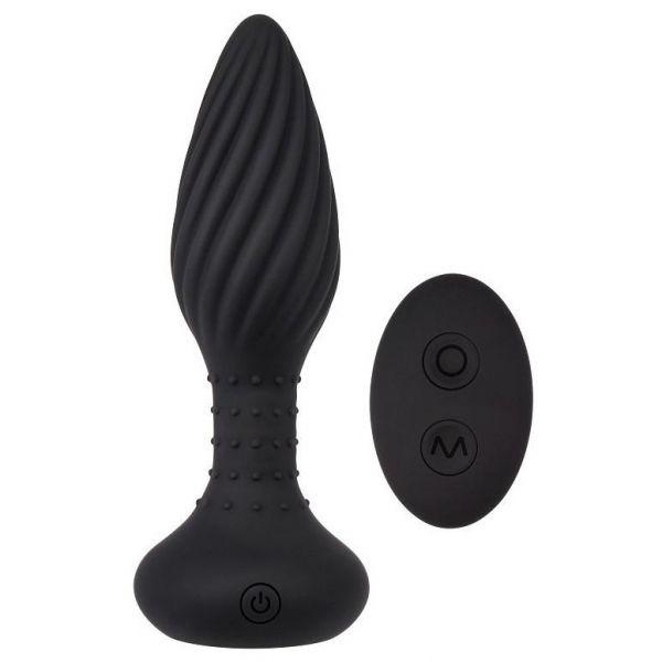 Чорна пробка з вібрацією Frisky Beaded, Black, фото 1