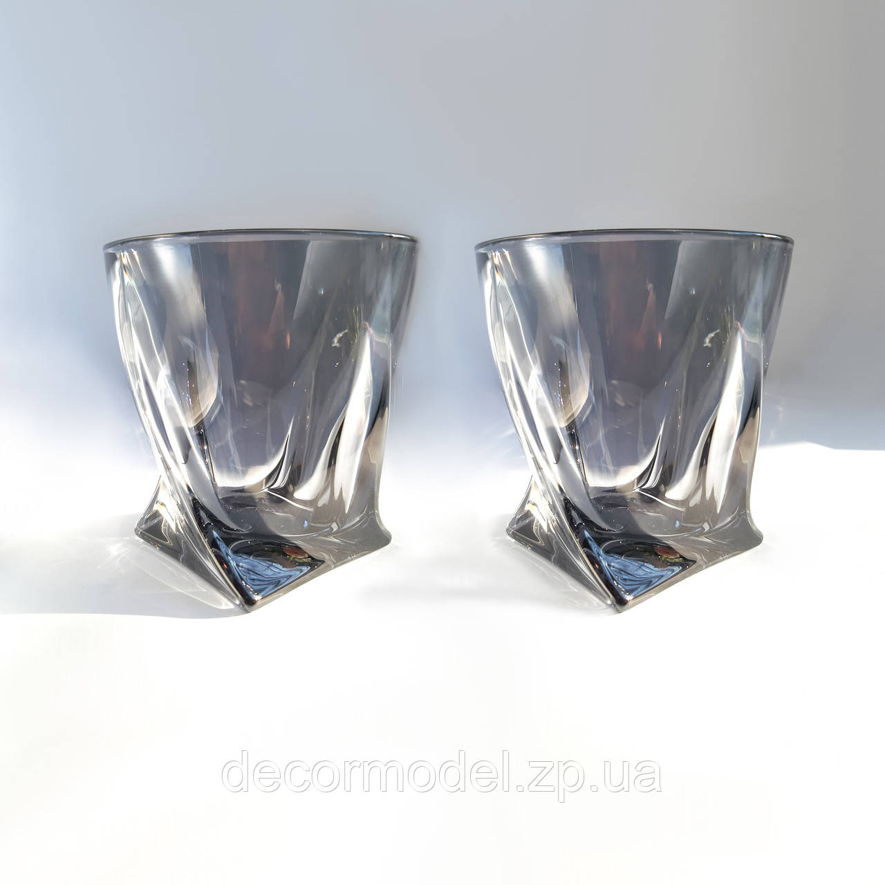 Набір склянок 2 шт для віскі Bohemia Quadro 340 мл графіт 2K936/340
