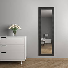 Чорне дзеркало в широкій рамі 176х56 в повний зріст Black Mirror на стіну для дому офісу магазину