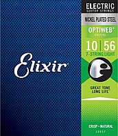 Струны для электрогитары Elixir 19057 Optiweb Nickel Plated Steel 7-String Light 10/56