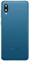 Задняя крышка Samsung A022 Galaxy A02 синяя + стекло камеры