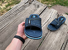 Чоловічі шльопанці на липучці SAHAB Сахаб Dk.Blue-Black сині Оригінал, фото 5