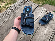 Чоловічі шльопанці на липучці SAHAB Сахаб Dk.Blue-Black сині Оригінал, фото 4