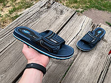 Чоловічі шльопанці на липучці SAHAB Сахаб Dk.Blue-Black сині Оригінал, фото 3