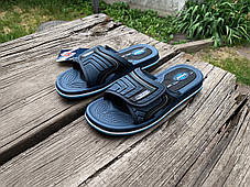 Чоловічі шльопанці на липучці SAHAB Сахаб Dk.Blue-Black сині Оригінал, фото 2