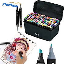 Маркери для малювання Набір скетч-маркерів 120 шт для малювання двосторонніх touch, фото 3