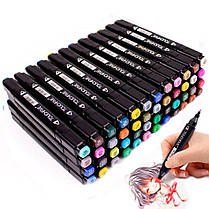 Маркери для малювання Набір скетч-маркерів 120 шт для малювання двосторонніх touch, фото 4