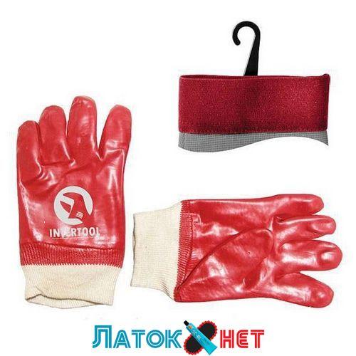 Рукавичка маслостійке бавовняний трикотаж покрита червона SP-0006 Intertool