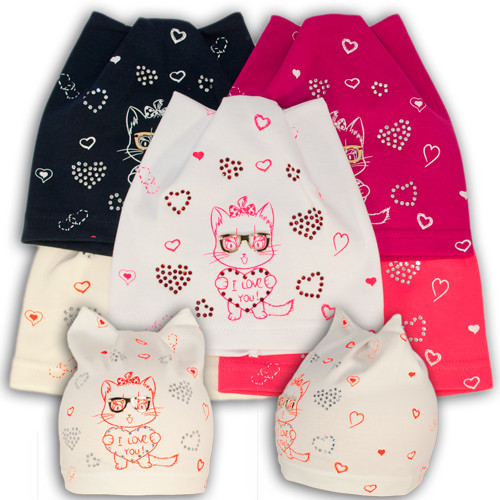 Дитячі трикотажні шапки для дівчаток Дитячі трикотажні шапки для дівчаток