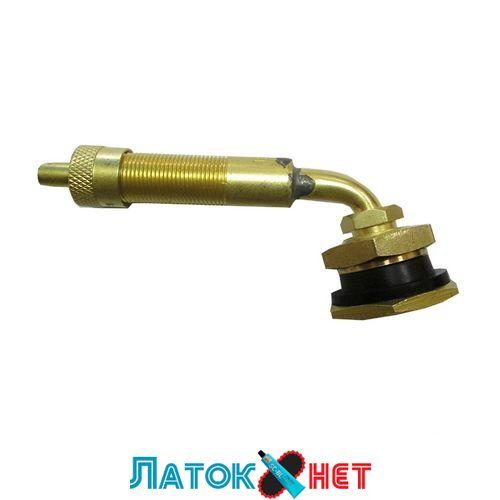 47988 Вентиль спецтехніки TRJ653-03 по різі 15,7 мм по гумці 20,5 мм довжина 27х64 мм кут 100°, фото 1