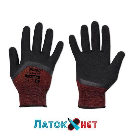 Рукавички захисні Flash Grip Red Full латекс розмір 9 блістер RWFGRDF9 Bradas