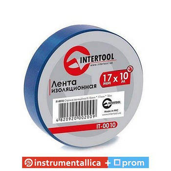 Стрічка ізоляційна 0.15 мм х 17 мм х 10 м синя IT-0010 Intertool