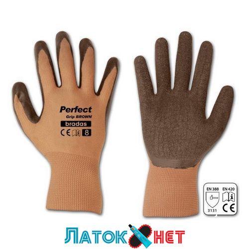 Рукавички захисні Perfect Grip Brown латекс розмір 9 RWPGBR9 Bradas