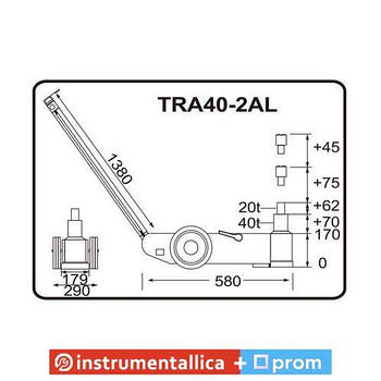 Домкрат пневмогідравлічний підкатний 40т 20 т TRA40-2AL Torin