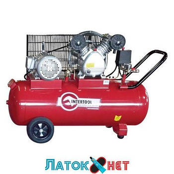 Компресор 100 л 8атм 500 л/хв 380 В PT-0013 Intertool 3 кВт 4HP 2 циліндри