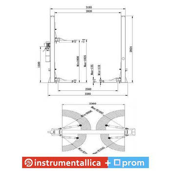 Двостійний підіймач із нижньою синхронізацією 4 тонни 220 В червоний U-40CS (220V) UNITE