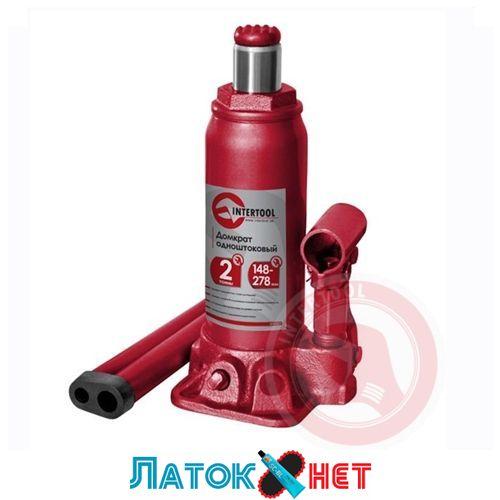 Домкрат пляшковий 2 т GT0021 Intertool одноштоковий